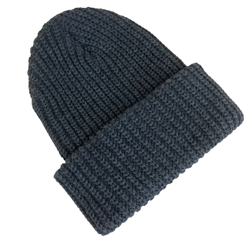 Charcoal Square Cuff Patch Beanie Family Meal Official