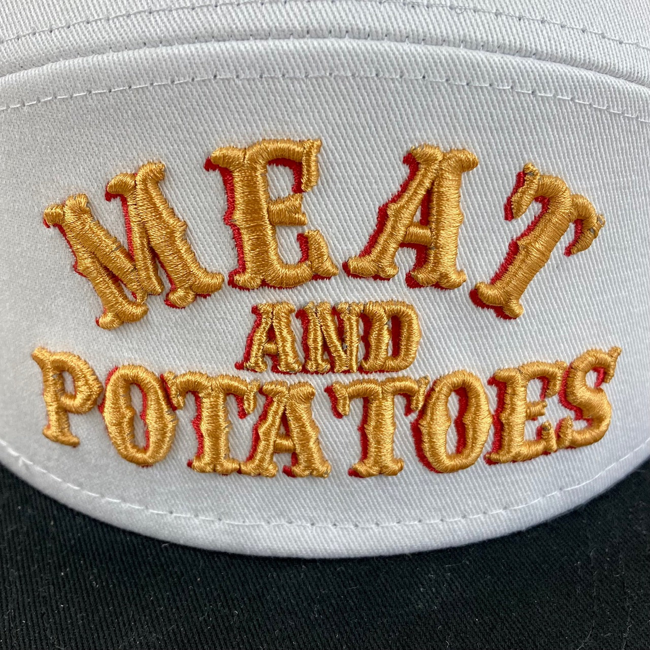 Family Meal Official Meat & Potatoes White / Black Tradesman Snapback Hat 